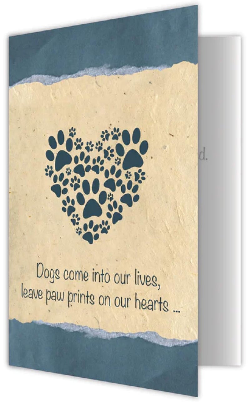Dog Speak Pet Sympathy Card - "Dogs Come Into Our Lives, Leave Paw Prints on Our Hearts" - Thoughtful Loss of Pet Card with Envelope from a Beloved Companion, 4.75" x 6.75" - Image 2